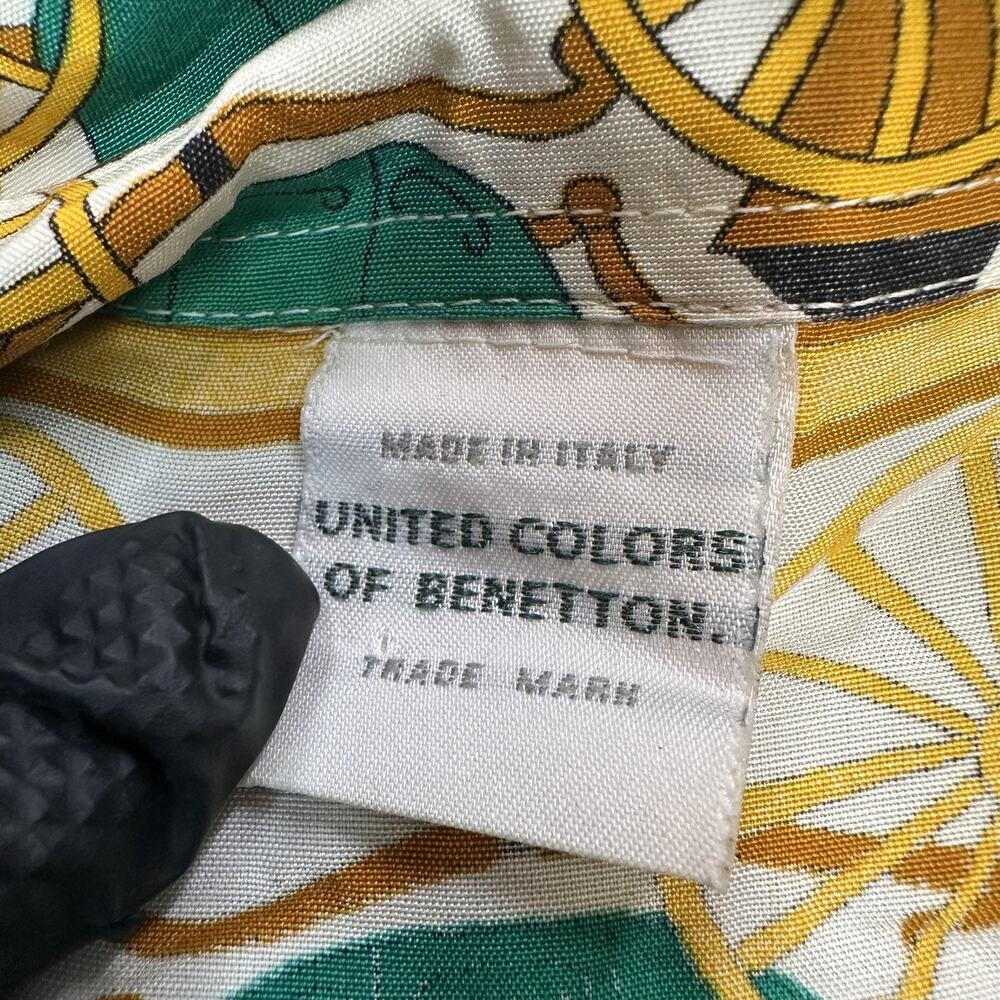 United Colors Of Benetton Shirt Womens Medium Equestrian Carriage Print Italy - Picture 2 of 16